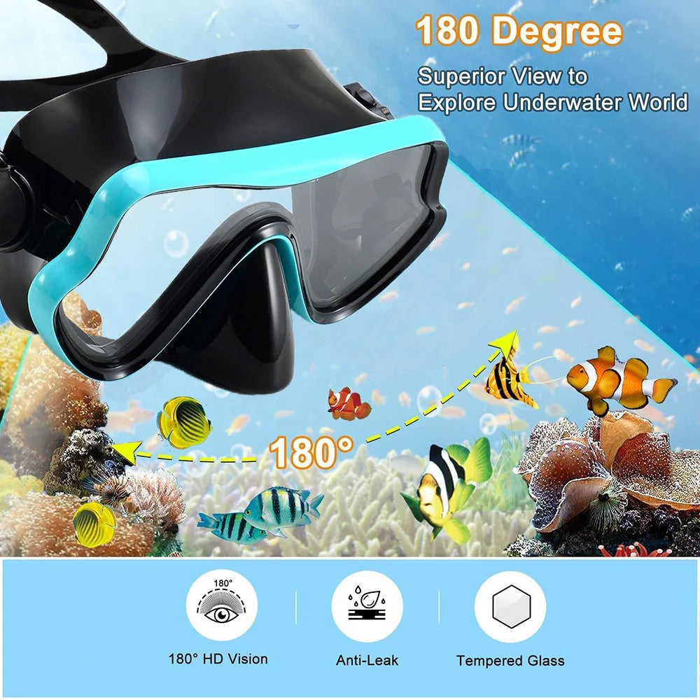 Professional Scuba Diving Snorkel Mask Set Swimming Underwater Anti Fog Adults