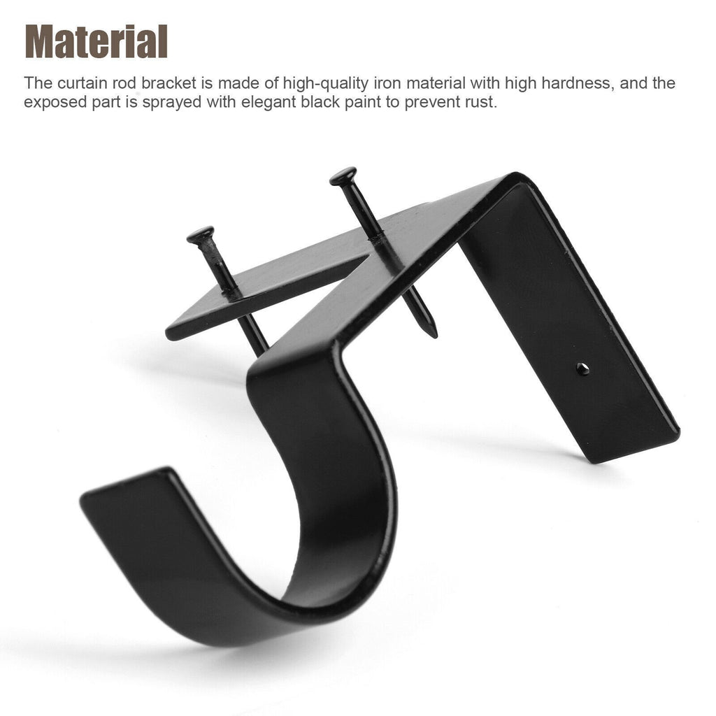 4pcs Curtain Rod Brackets No Drilling Curtain Rod Holder Hooks