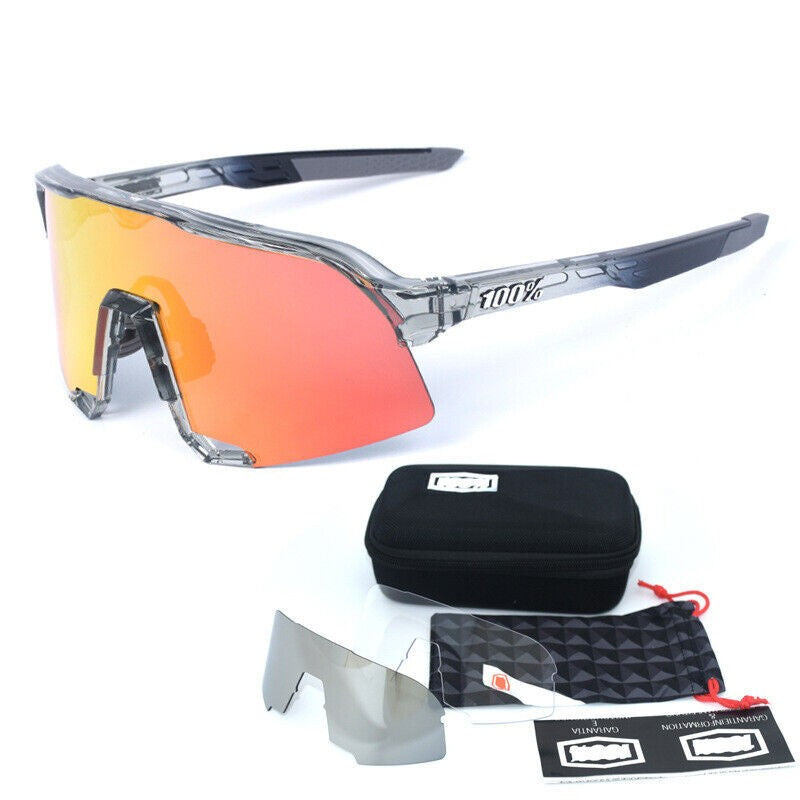 100% S3 Cycling Glasses MTB Road Bike Goggles 3 Lens Polarized Sunglasses UV400