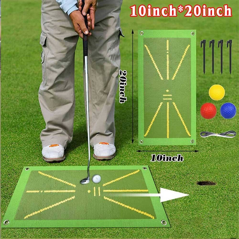 Portable Golf Training Mat for Swing Detection Batting Practice Rug Hitting Aid