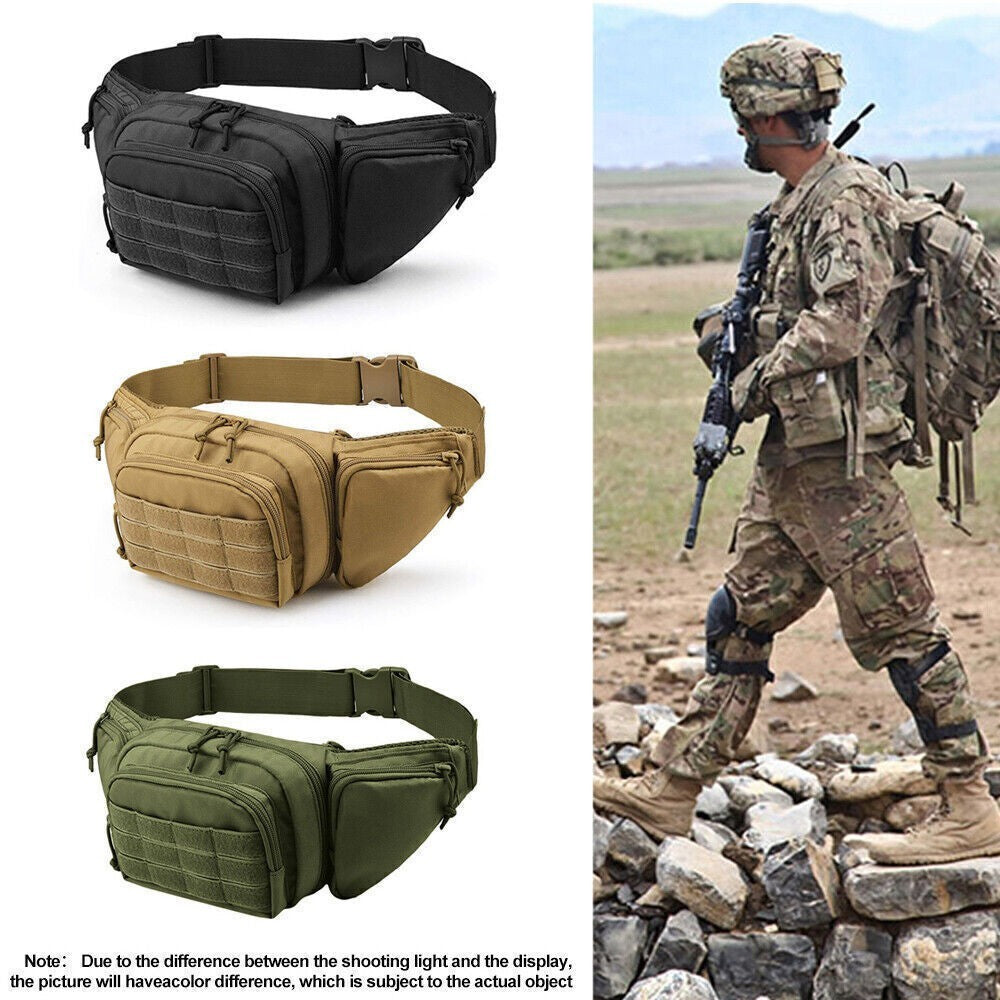 Mens Tactical Waist Pack Military Waterproof Bum Bag Belt for Outdoor Travel
