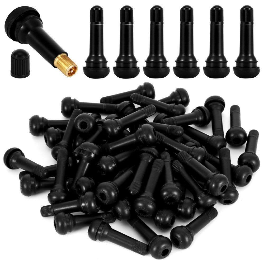 100 Pcs TR414 New Tubeless Rubber Car Tyre Wheel Valves Universal Black UK