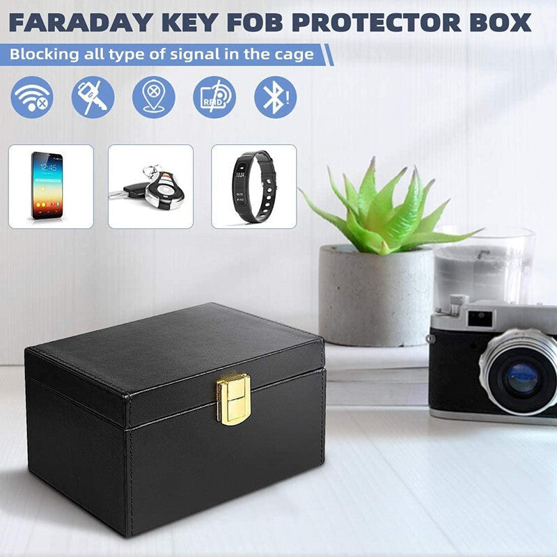 Faraday Box For Car Keys & 2 Pack Faraday Pouch Keyless Signal Blocking RFID Box