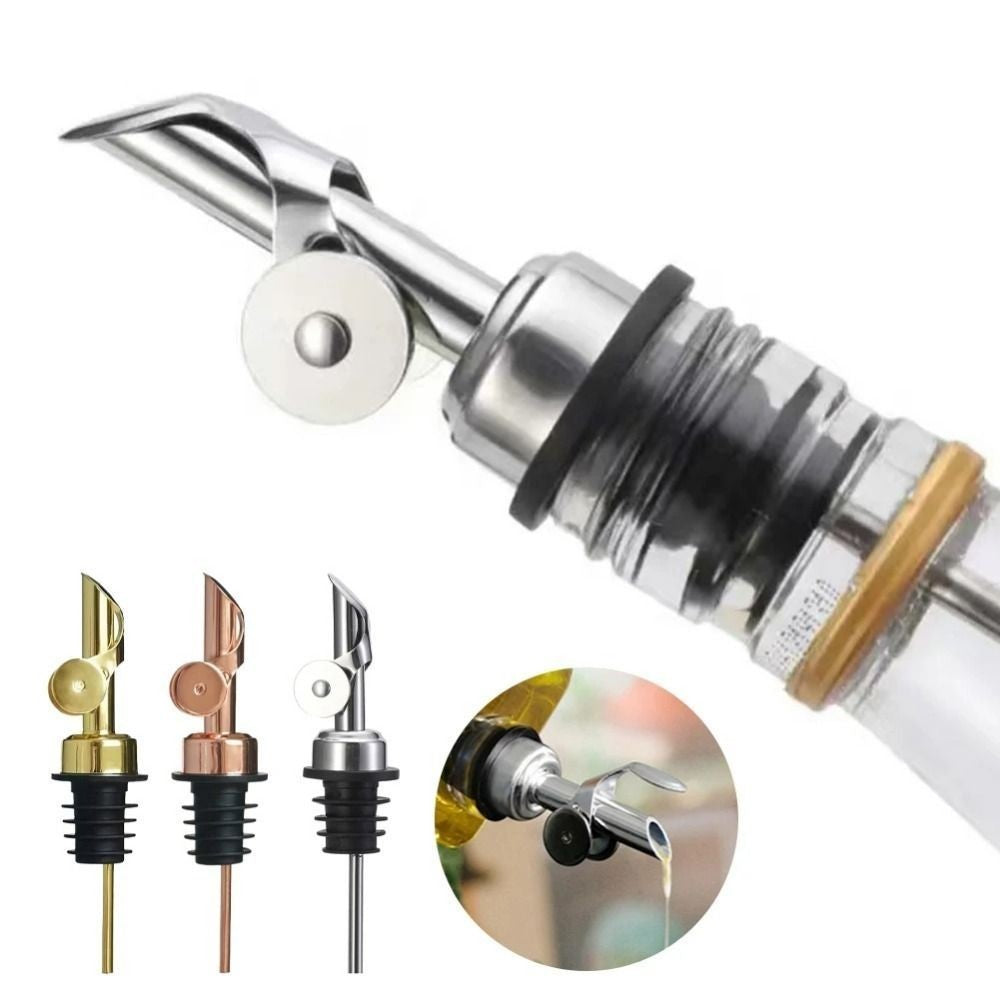 3pcs Stainless Steel Bottle Pourer Wine Olive Oil Dispenser Spout Kitchen Bar