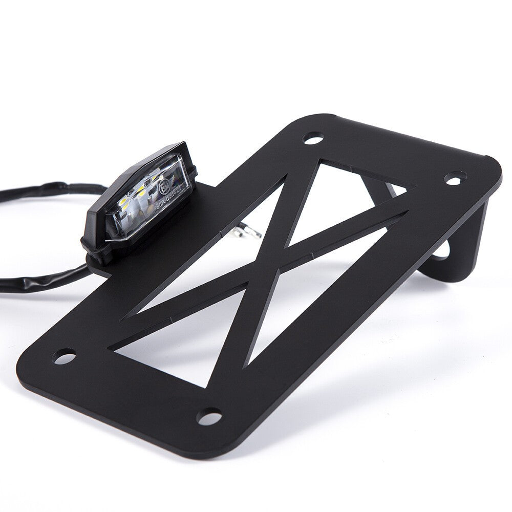 Motorcycle Left Side Mount Number License Plate Holder Bracket Light .*
