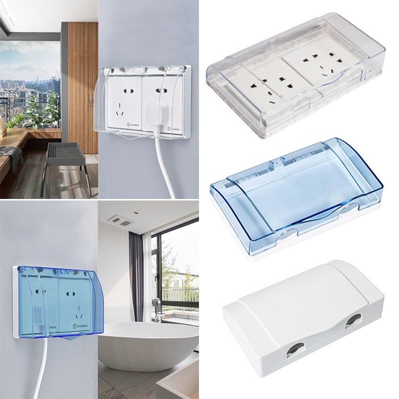 Double Socket Protector Cover 86 Type Waterproof Box Child Safety Electric Plug