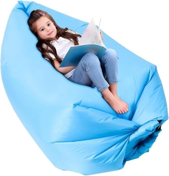 Lazy Outdoor Inflatable Sofa Air Bed Lounger Sofa Sack Hangout Camping Beach Bag
