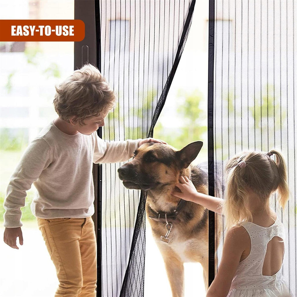 Magnetic Insect Door Screen Net Magic Mesh Curtain Mosquito Fly Bug Insect Black