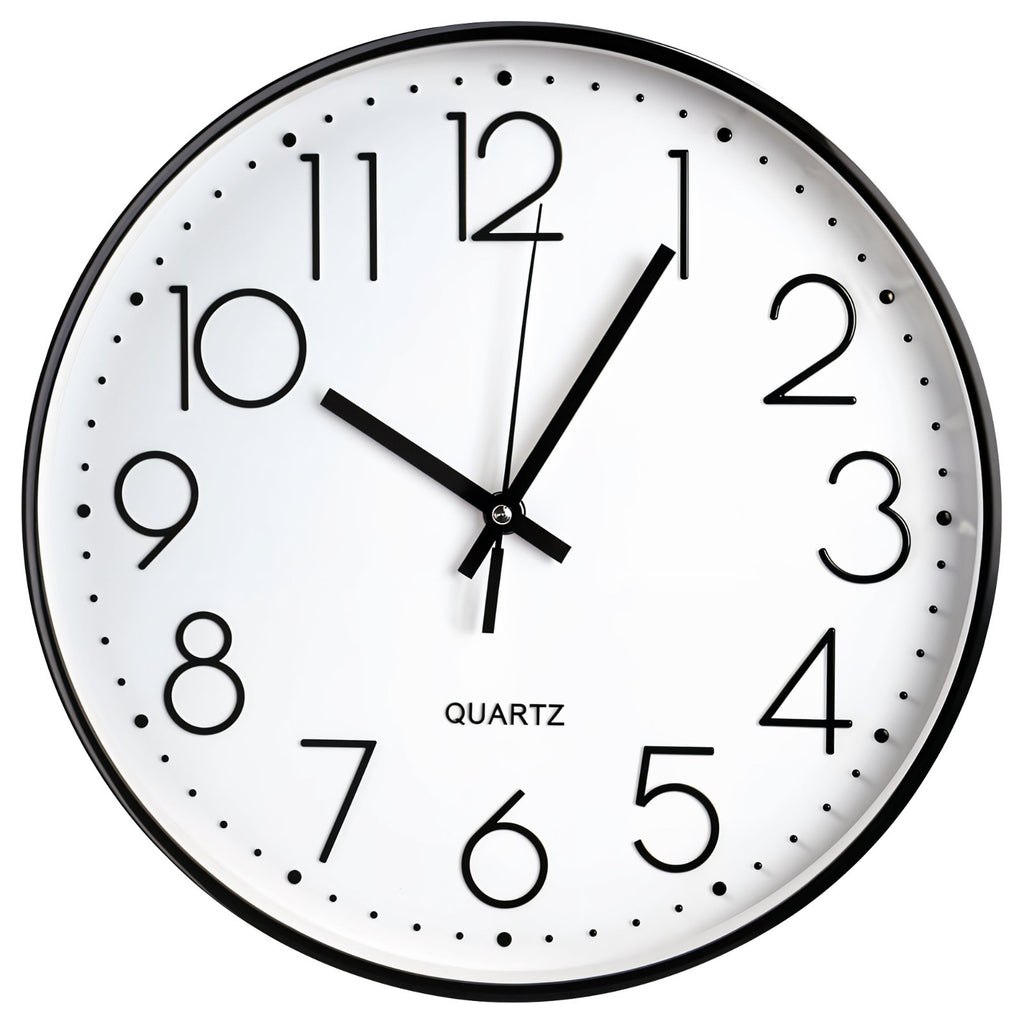 Wall Clock Silent Non Ticking Clock for Living Room Bedroom Kitchen Office UK