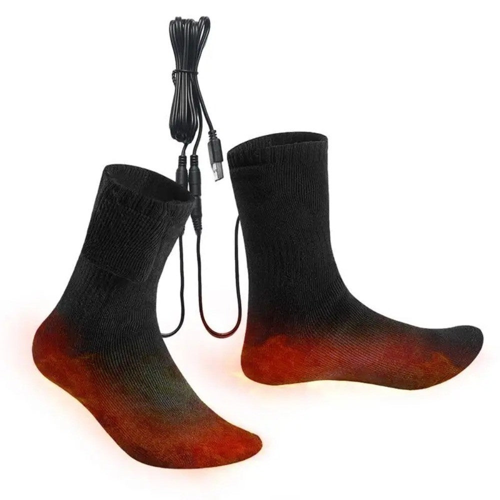 Fast Heating USB Heated Socks Cotton Electric Heated Socks  Outdoor Sports