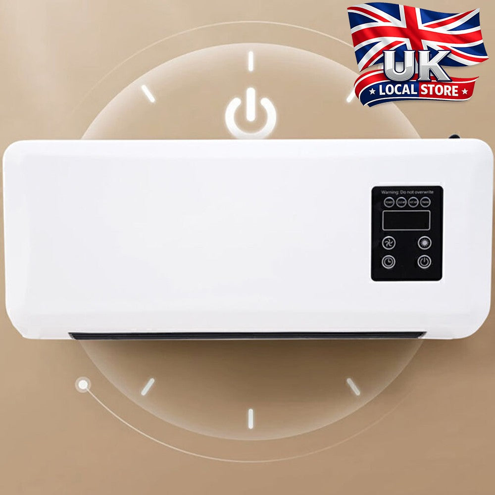 2in1 Wall Mounted Natural Small Fan Heater with Remote Control UK