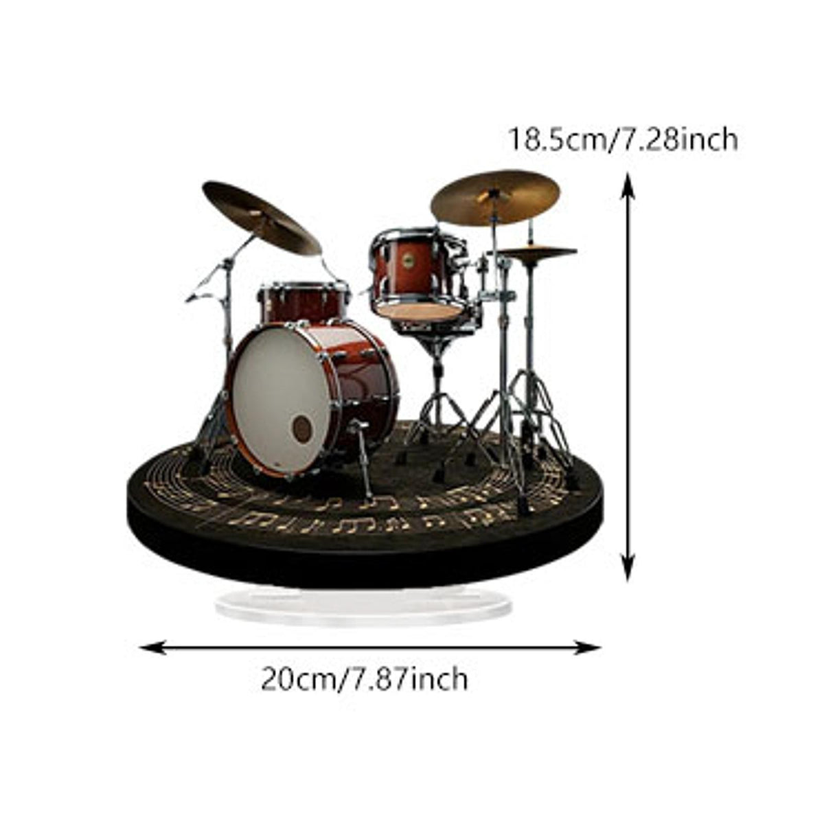2D Drum Set Decoration Flat Tabletop Ornament for Home Living Room Cabinet