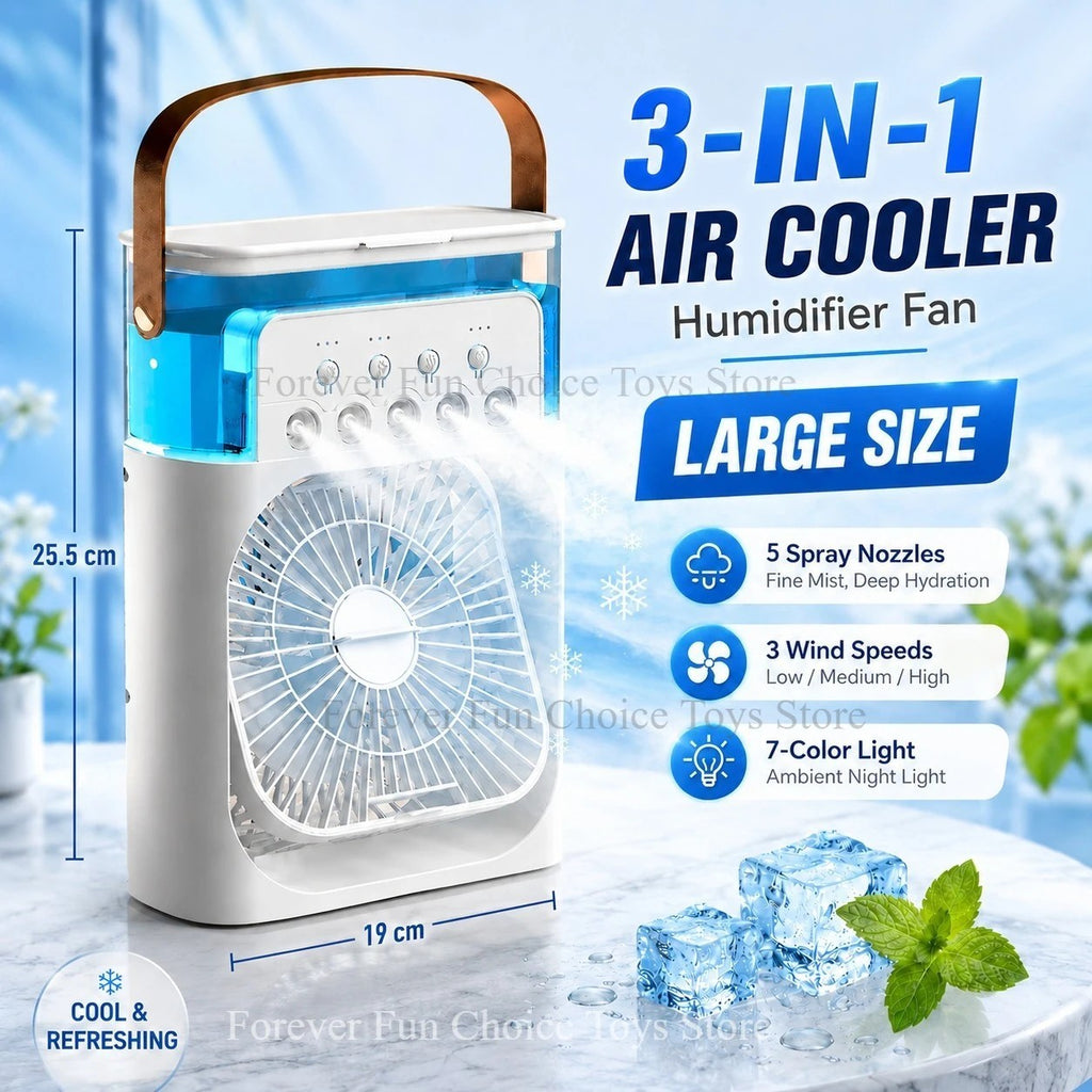 Portable Air Cooler Fan Evaporative Ice Cold Cooling Air Conditioner Humidifier
