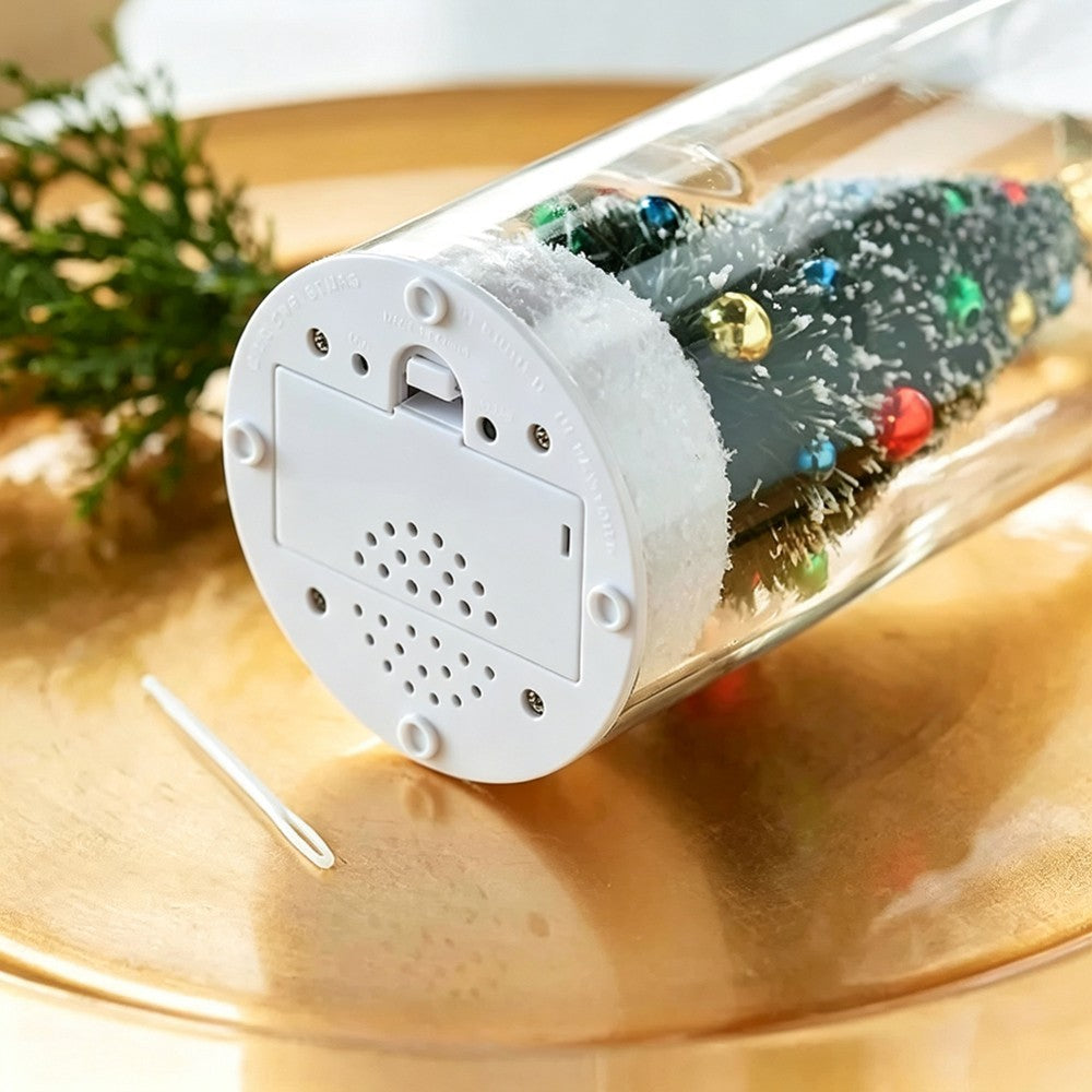 Christmas Tree Message in a Bottle with LED Voice Recording Message Arylic Decor