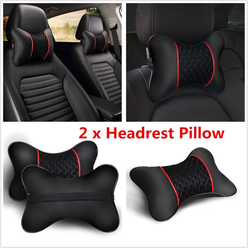 2 PACK Premium Car Seat Head Neck Rest Support Cushion Pad Headrest Bone Pillow