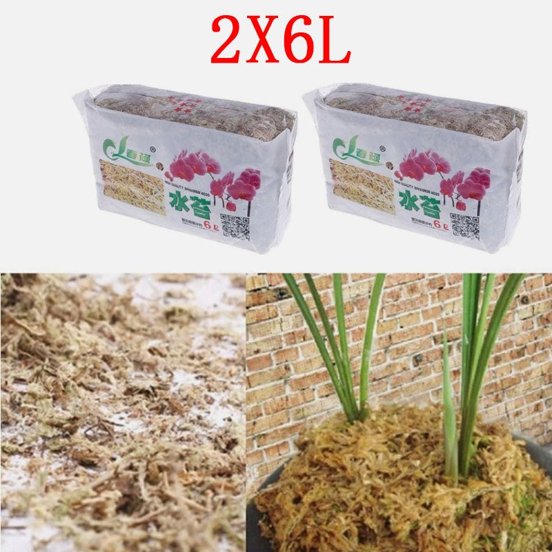 2PCS6L Dried Sphagnum Moss Potted PlantOrganic Nutrition Fertilizer Moisturizing