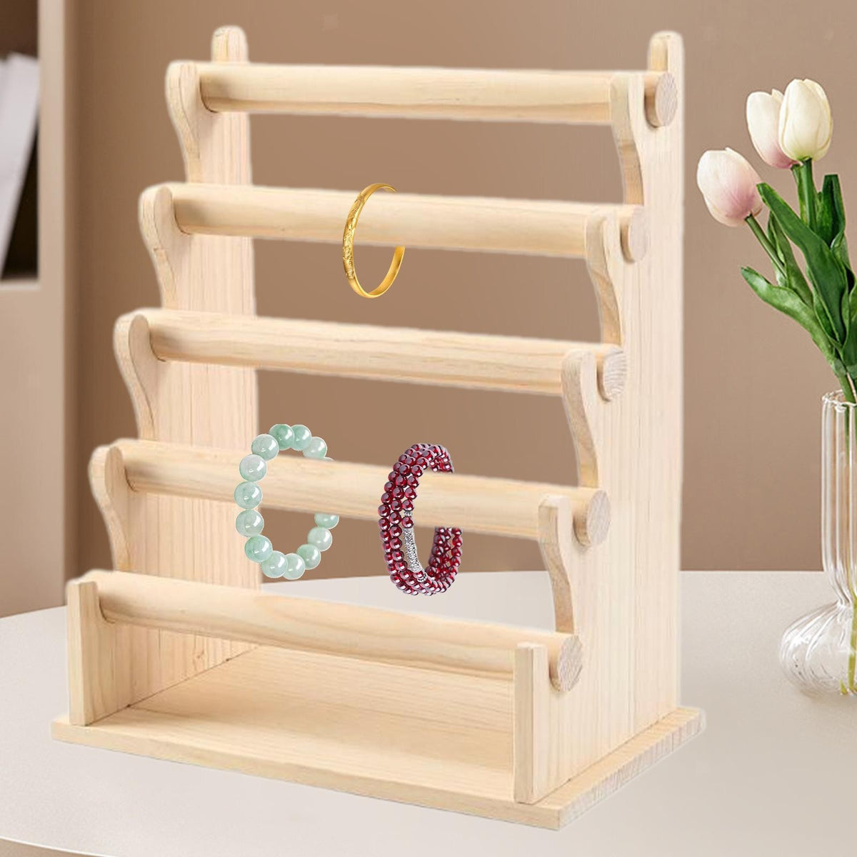 Hair Rope Display Organizer Bracelet Stand Wooden Bracelet Holder Bangles