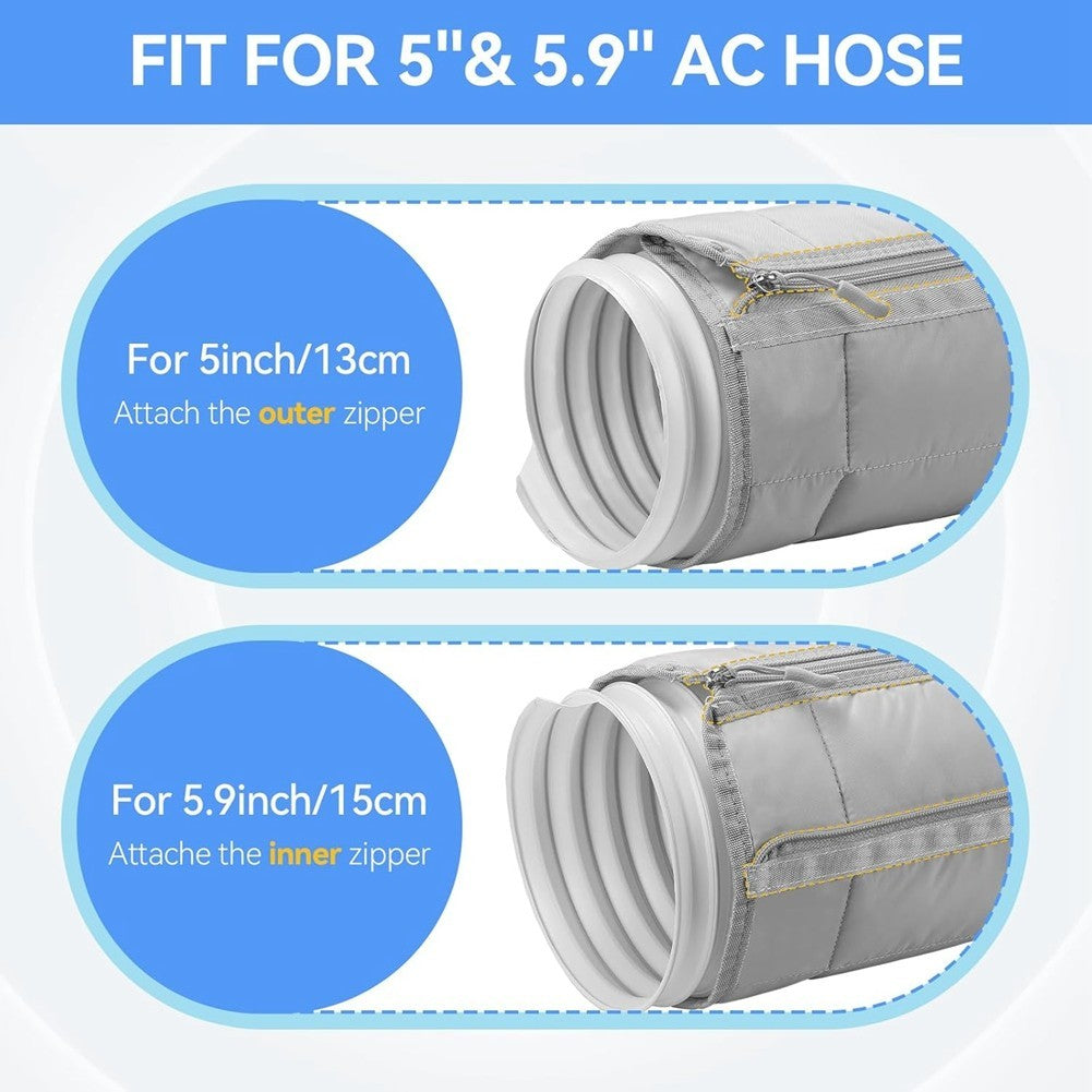 Portable Air Conditioner Hose Cover, Zipper Insulated AC Hose Sleeve for6517