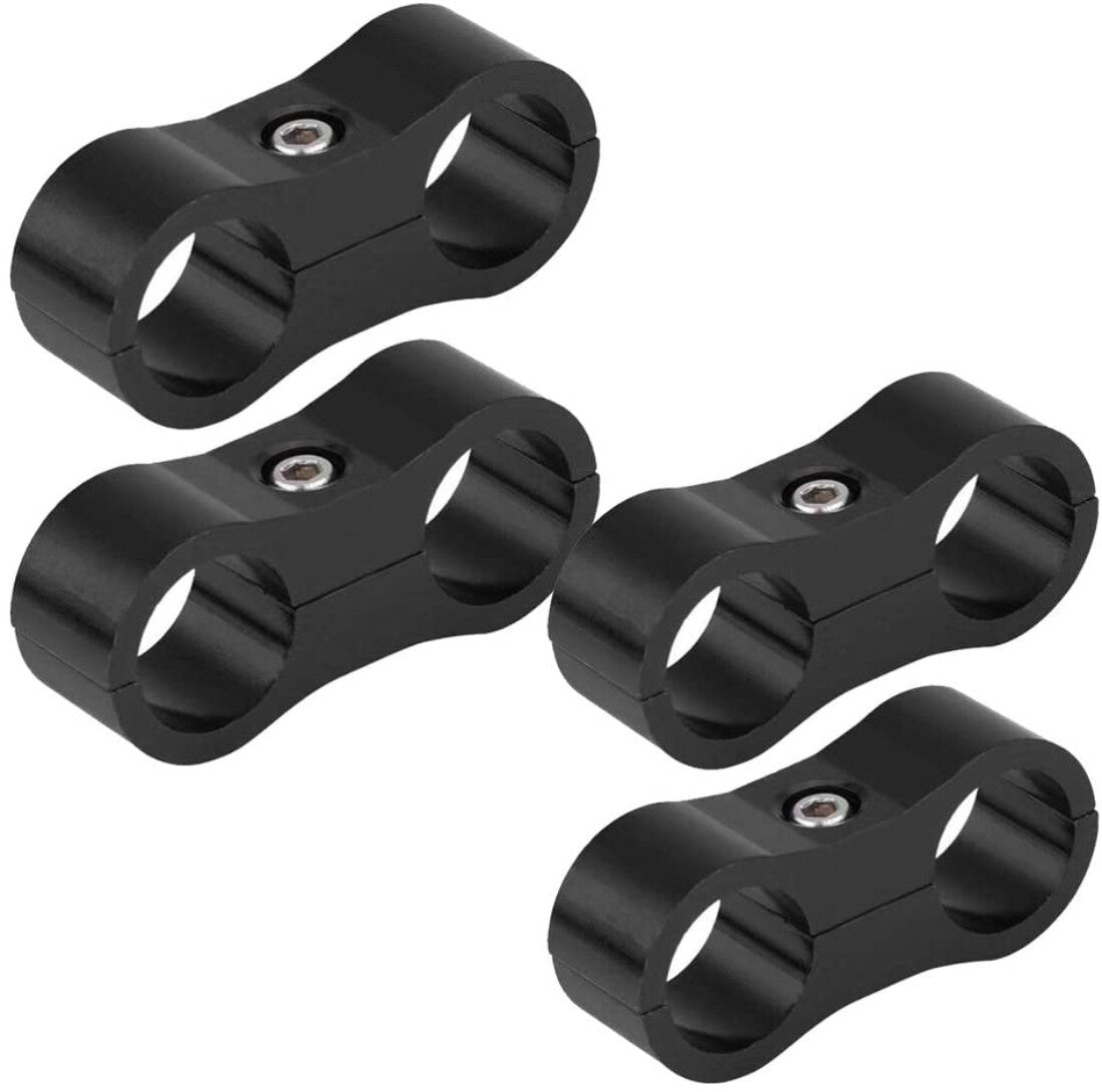 4 x AN6 6AN AN -6 Nylon Braided Stainless Fuel Oil Line Hose Separator Clamp