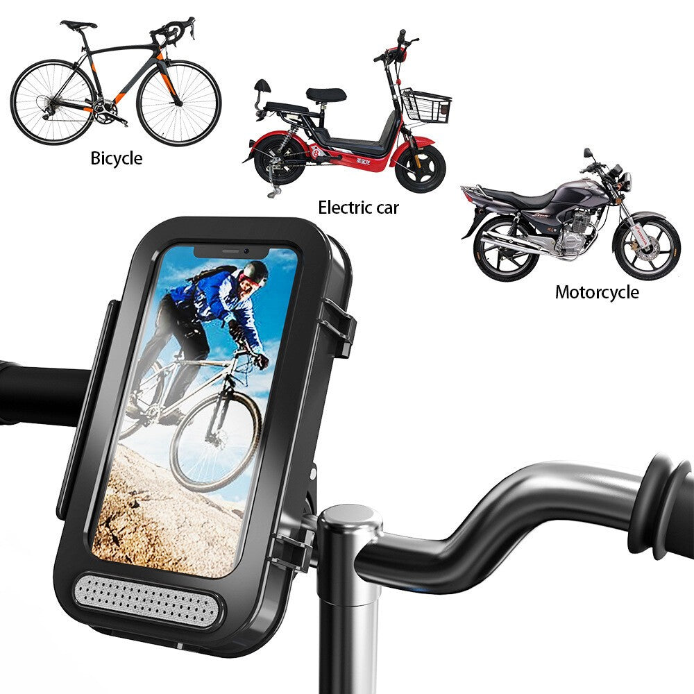 360° Motorcycle Bicycle Waterproof Case Mount Holder Cover For Mobile Phones