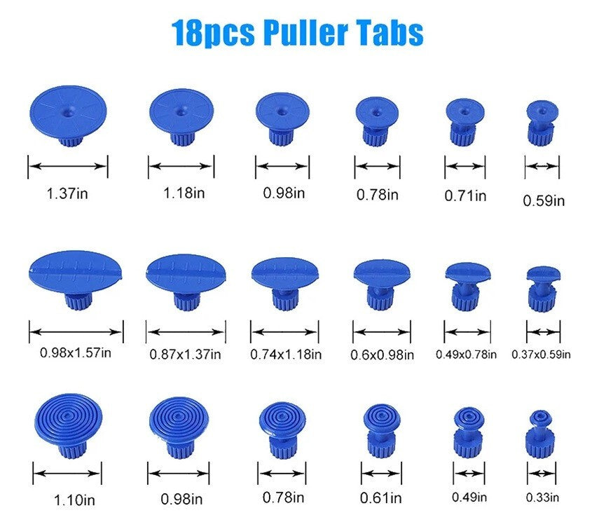 18pcs Car Dent Puller Removal Body Paintless Hail Repair Lifter Tab Tool Kit UK
