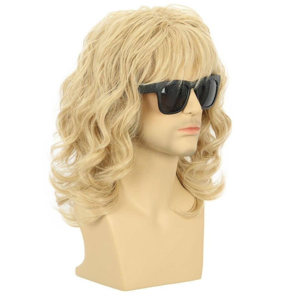 Punk Men Wig Retro Cosplay Wigs Male Wavy Wigs Short Curly Wigs Synthetic Hair