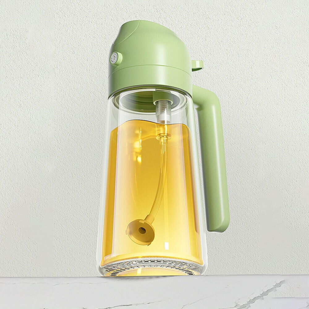 Glass Oil Sprayer Bottle with Pour Dispenser Olive Oil Bottle Spray Nozzle 470ml