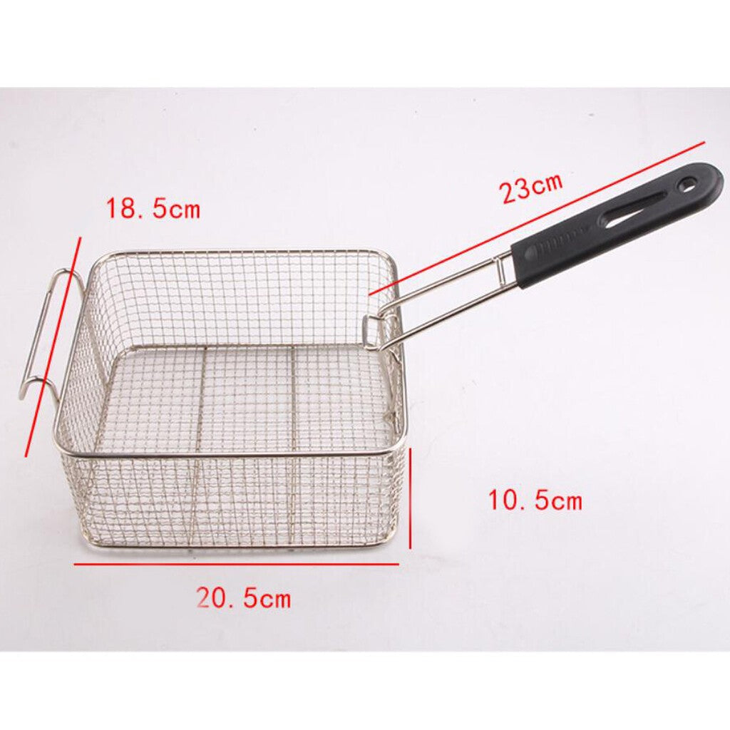 Stainless Steel Fry Basket Square Wire Mesh French Chip Frying Serving Food