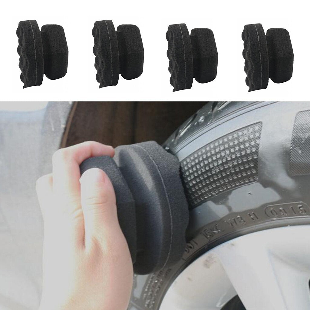 4Pack Car Tyre Brush Tire Dressing Applicator Hex Grip Soft Sponge Waxing Sponge