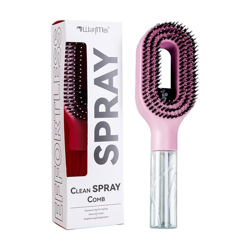 Hair Brush with Water Spray, 2-in-1 Detangling Tool for Frizz Control