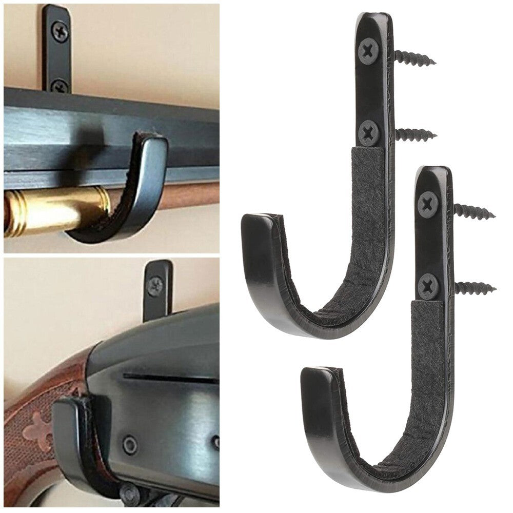 8X Gun Rack Rifle Shotgun Pistol Wall Mount Padded Hooks Hangers Storage