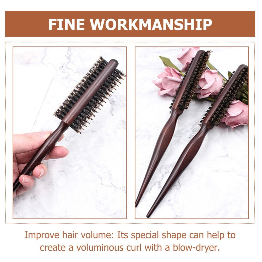 2 Piece Small Round Bristle Quiff Roller Hair Brush