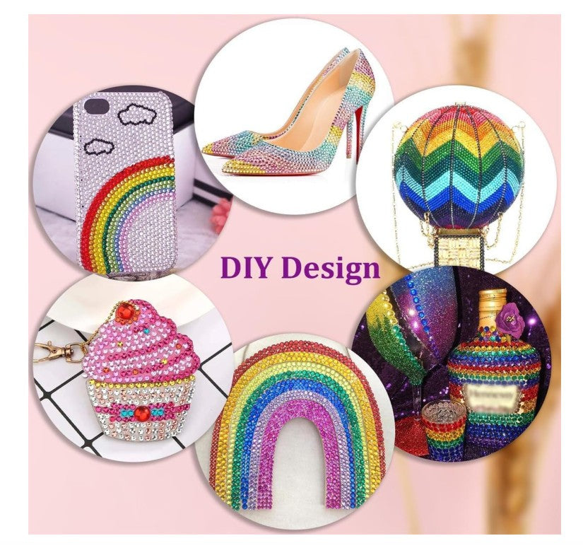3mm Flatback Resin Nail Gems 24000PCS DIY Colorful Rhinestone Bedazzling Set