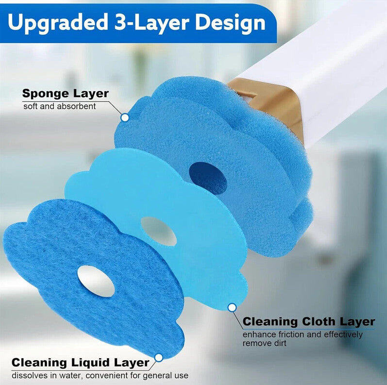 DISPOSABLE TOILET BRUSH SET TOILET BOWL CLEANING SYSTEM CLEANERS WITH REFILLS UK