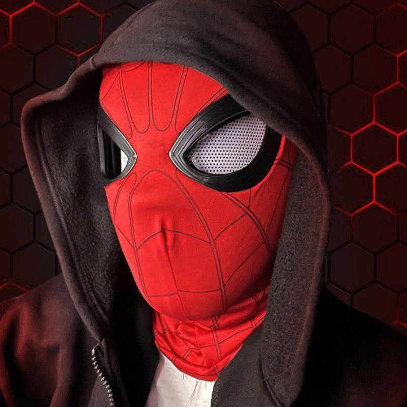 Spiderman Mask with Ring Remote Control Eye Closing Blinking Eyes Helmet Cosplay