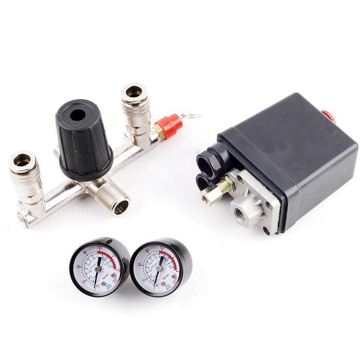 Air Compressor Pressure Control Switch with Valve Gauges Regulator UK~