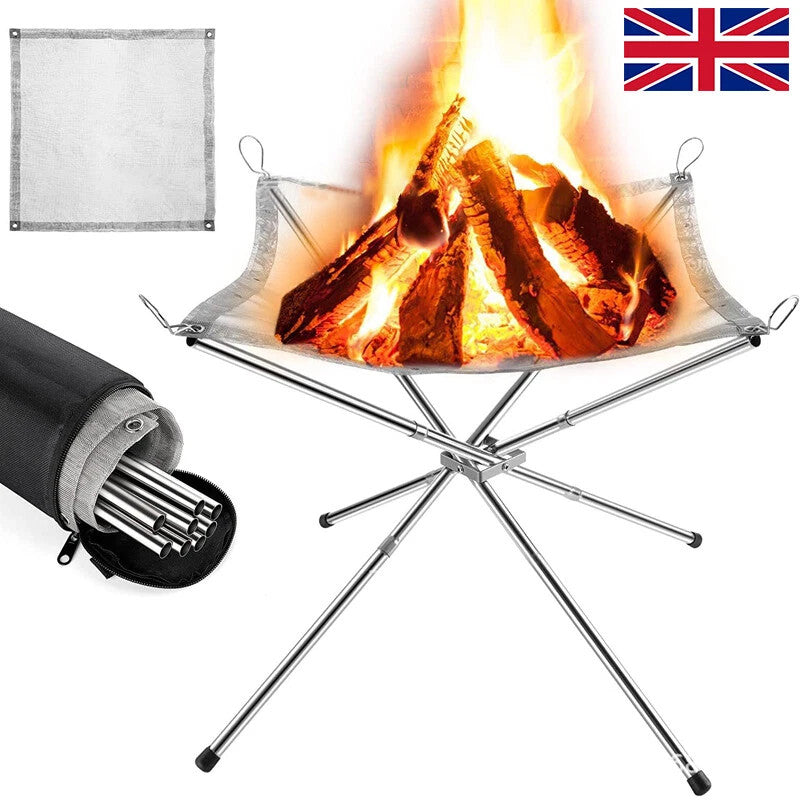 Portable Fire Pit Camping Outdoor Bonfire Stand Mesh Folding Fire pit Fireplace