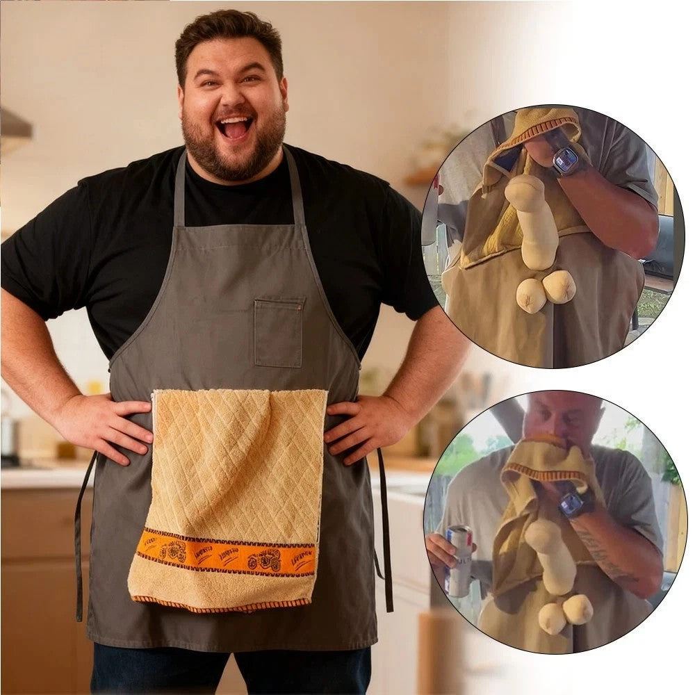 Chef's Prank Apron, Creative Head Prank Apron with Hidden Surprise Gag Gift