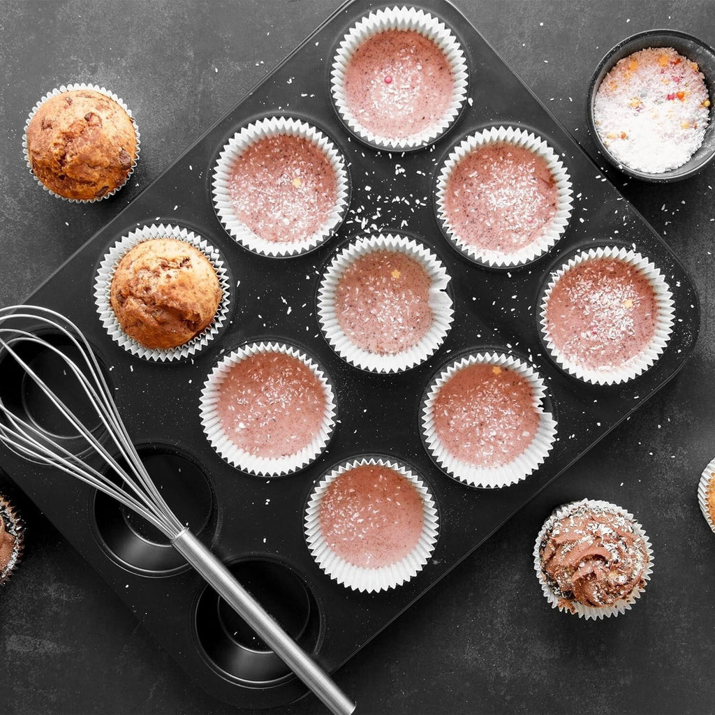 LARGE MUFFIN PAN YORKSHIRE PUDDING CUP MOULD BAKEWARE 12 CUPS CAKE BAKING TRAY
