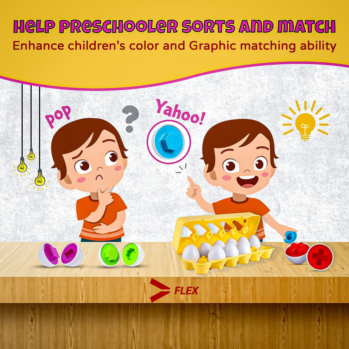 12x Matching Eggs Colour Children Toy Montessori Sensory Educational Kids Puzzle
