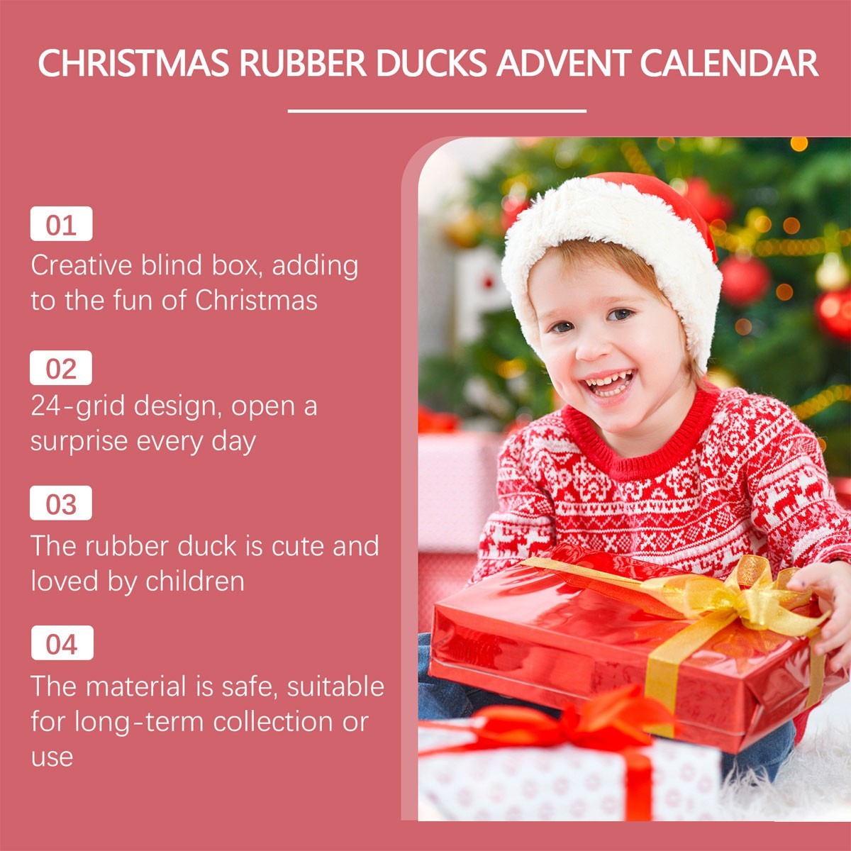 Rubber Duck Advent Calendars 2026-24 Days Christmas Countdown Calendar Xmas Gift