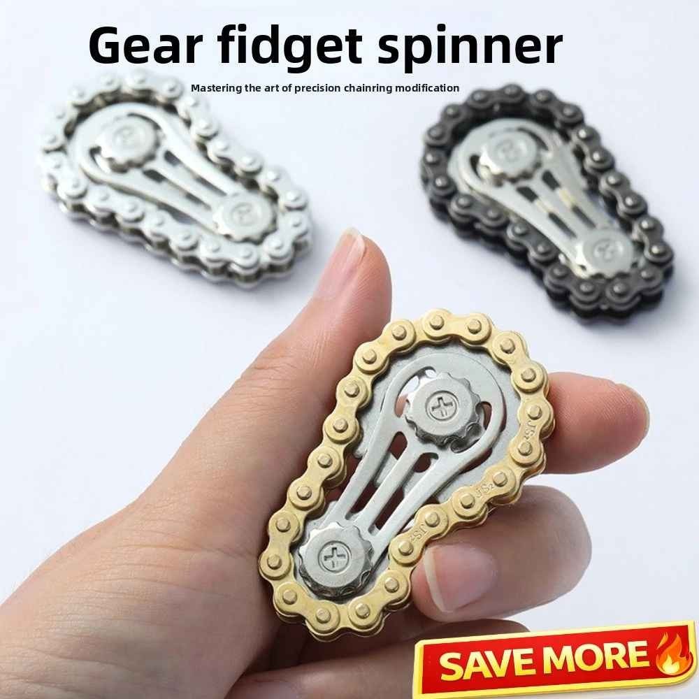 1X Fidget Roller Bike Chain Finger Toy Stress Anxiety Relief Chain Hand Roller