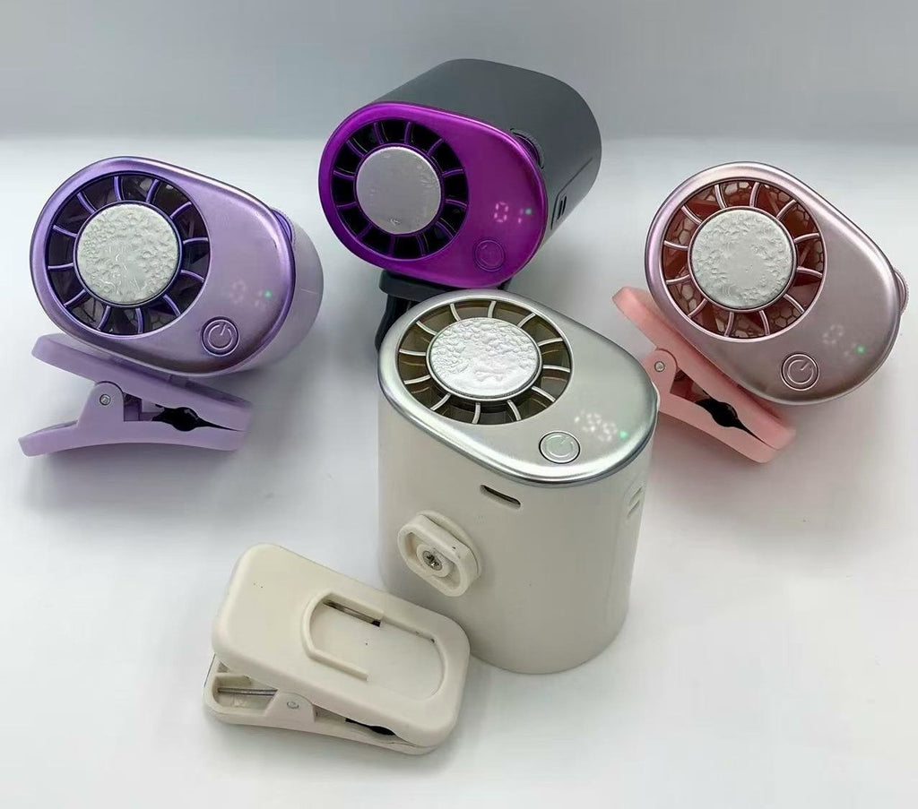 Portable Waist Clip Fan, Cooling Fan with Ice Compress, Rechargeable USB Cooling