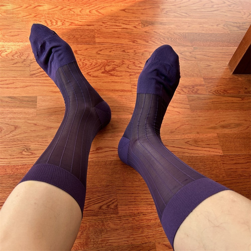 Men's Ultra Thin Sheer Socks 80% Polyamide 20% Spandex for Formal Dress Wear