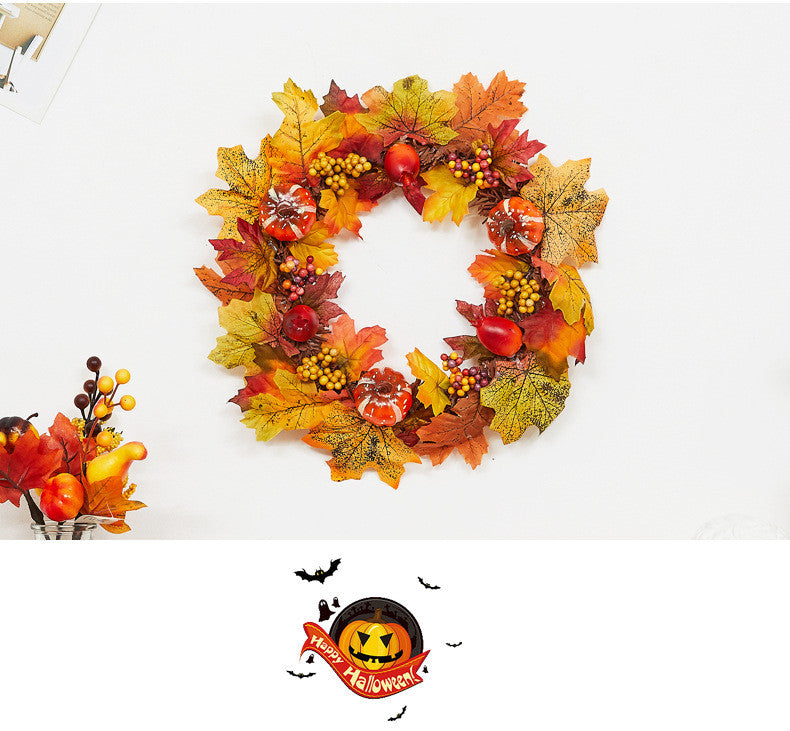 Fall Wreath Halloween Door Large Pumpkin Wreath Thanksgiving Wreath Autumn Decor