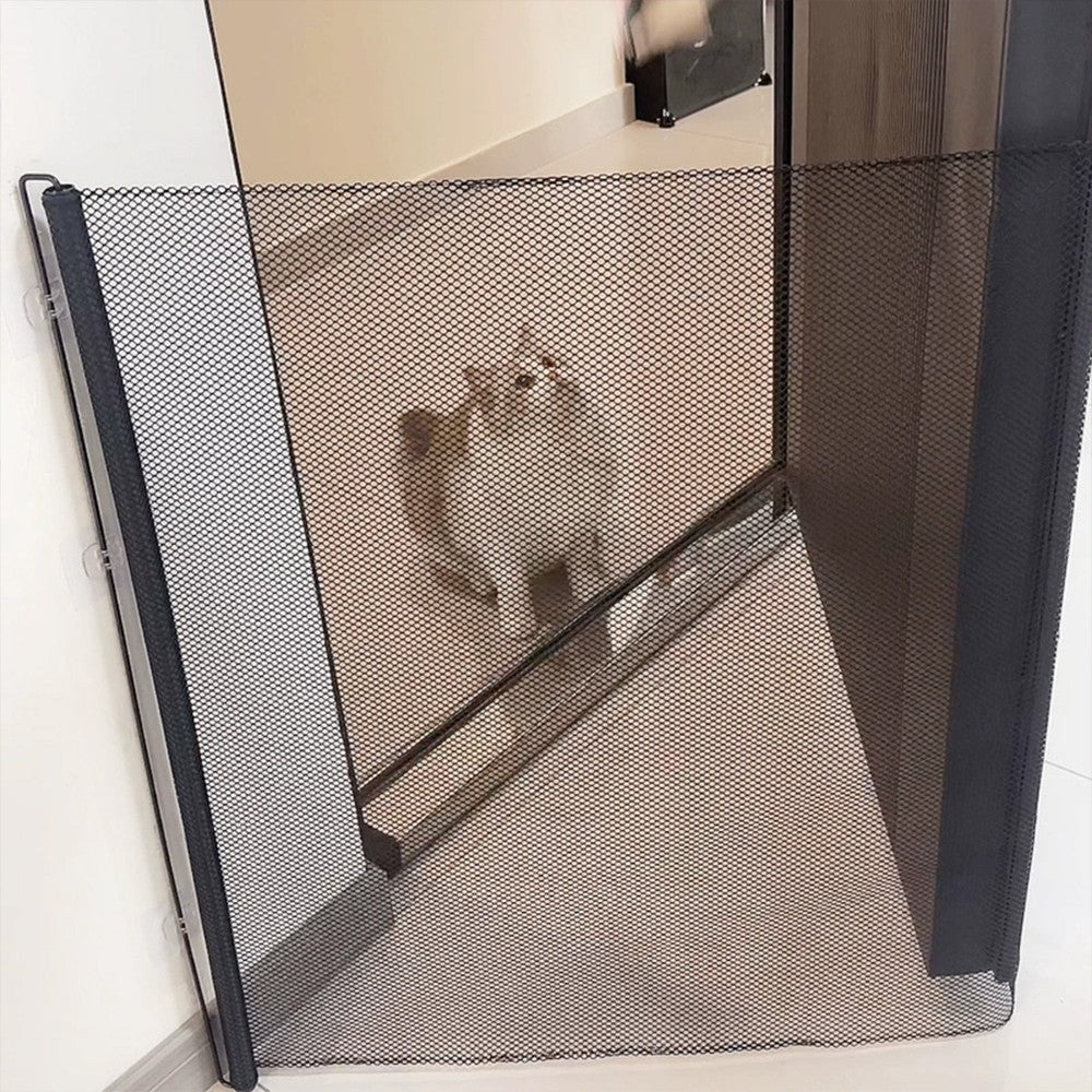 Retractable Pet Dog Gate Safety Guard Folding Baby Toddler Stair Gates Isolation