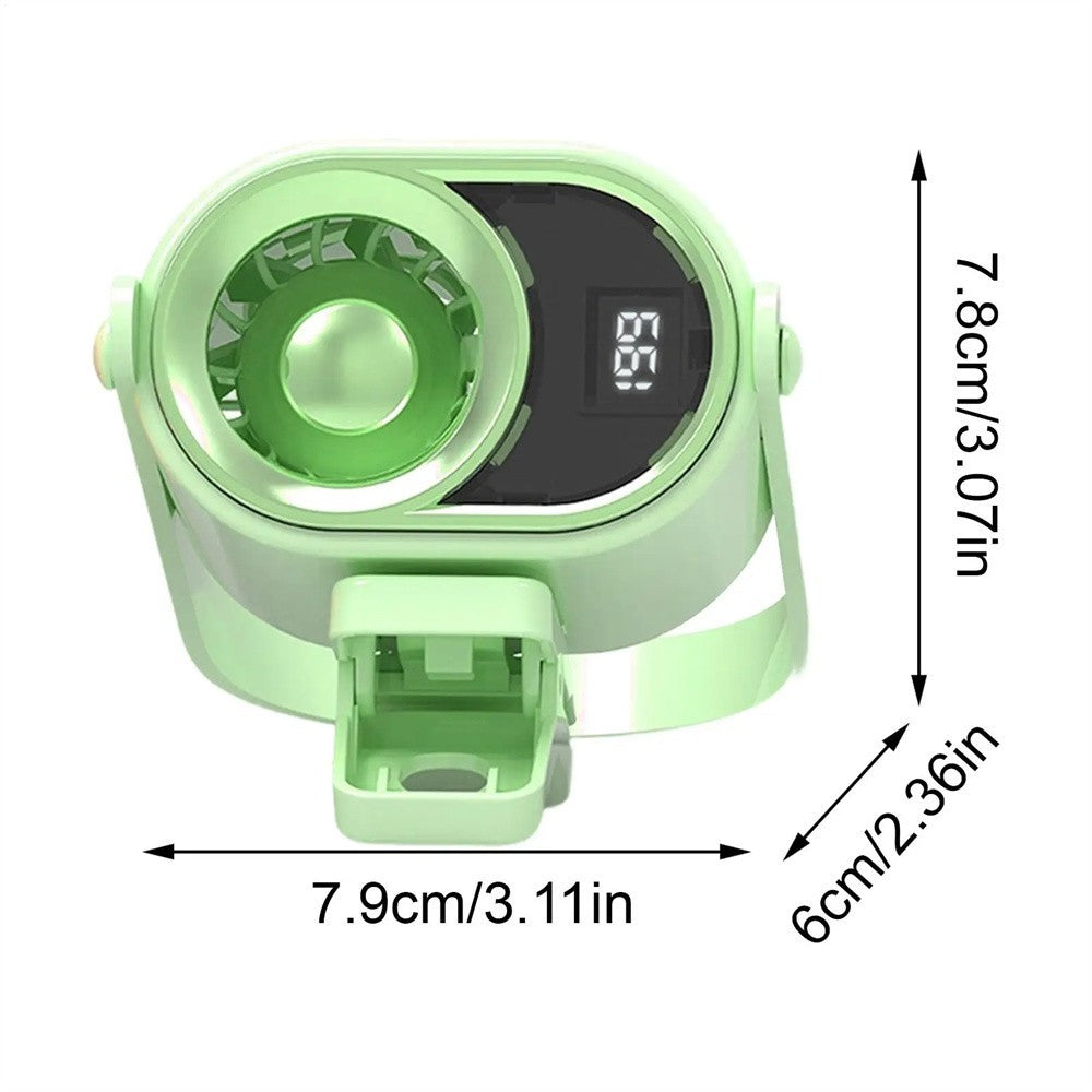 Smart LED Turbo Fan–Lightweight Portable,Real-Time Speed for Car, Office & Camp