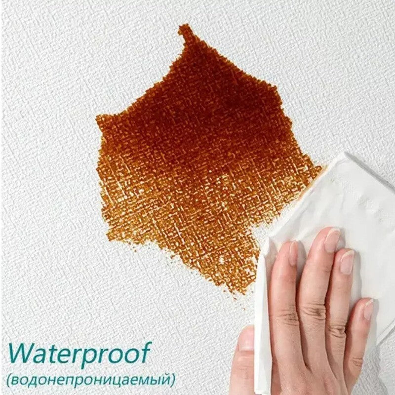 10M Thicken Self-Adhesive Thermal Insulation Linen Wall Sticker Plain Wallpaper