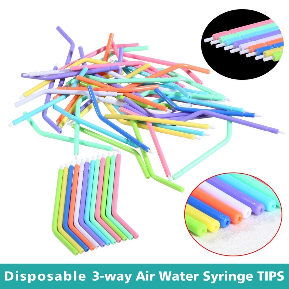 1000Pcs Dental 3-Way Air Water Syringe Disposable Spray Tips Triple Nozzles