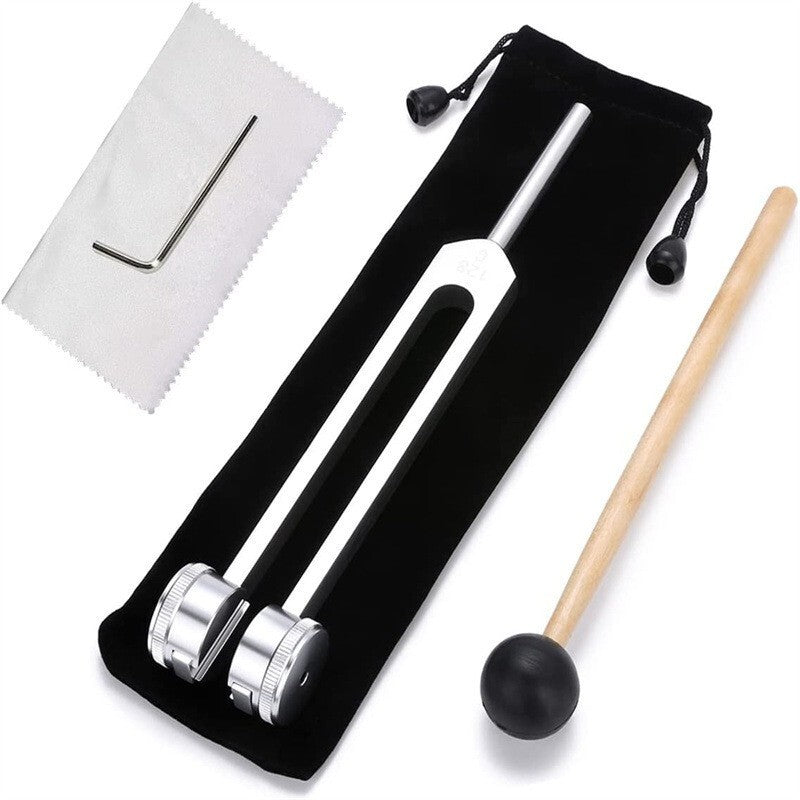 128Hz Tuning Fork+Hammer Kit Musical Instrument Vibration Sound Therapy Healing